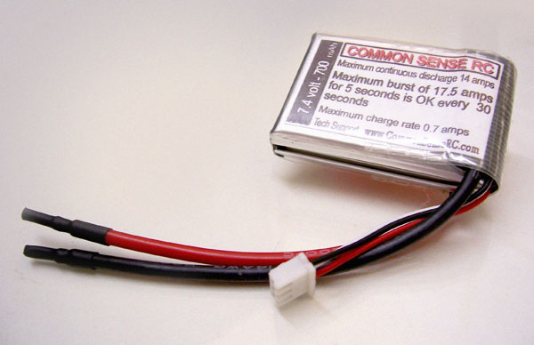 7.4 volt - 720mAh 20C Li-Poly Battery Pack
